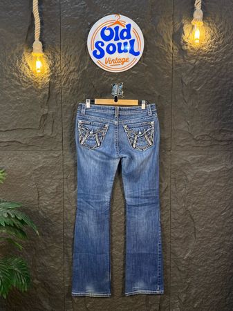 Y2K Flare Embroidered & Embellished Jeans | OSV-209