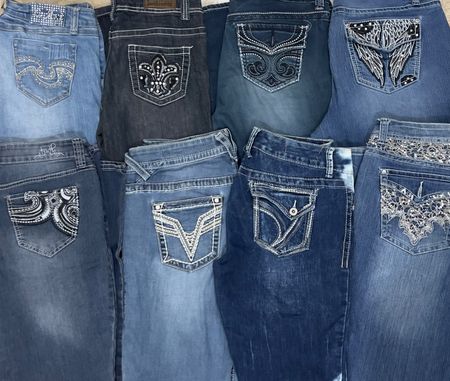 Y2K Stickerei Jeans