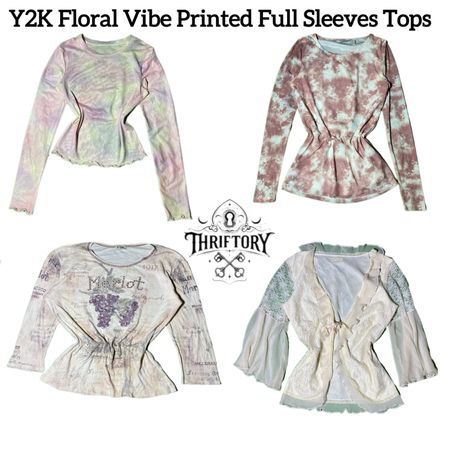 Y2K Floral Vibe Printed Full Sleeves Tops TY-066