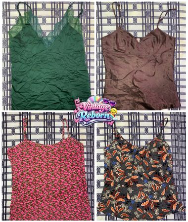 Vintage Y2K Satin & Cami Top Mix – Feminine Lace & Printed Bundle | VR-319