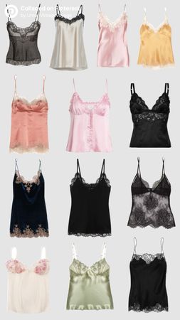 Y2K Lace Satin Cami Tops e#30 - (01/07)
