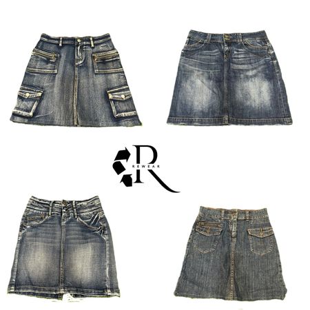Y2K Era Cyber Girl Denim Midi Skirts RW-2183