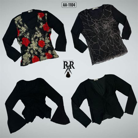 Y2k Black Rave Full Sleeve Tops (AA-1104)