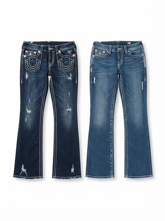 (FV-1912) Y2K Low Rise Flared Denim Jeans