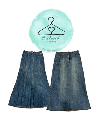 Denim maxi skirts (220626-40)
