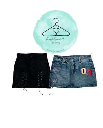 Y2k denim mini skirts  (220626-46)