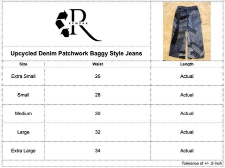 Upcycled  Denim Patchwork Baggy Style Jeans