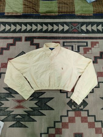 Upcycled Ralph Lauren Elastic Hem Crop Tops