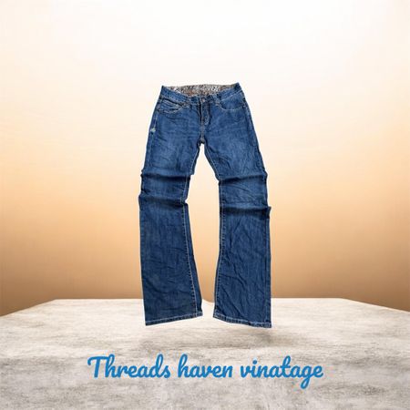 TH# 209 Vintage Y2K Branded Bootcut Jeans | Low Rise Denim | 90s 2000s Indie Coquette Streetwear