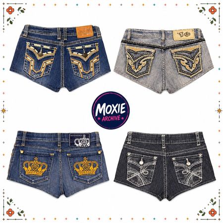 Y2K Designer-Inspired Low-Rise Denim Shorts Cut Out Bundle: 10 Pcs