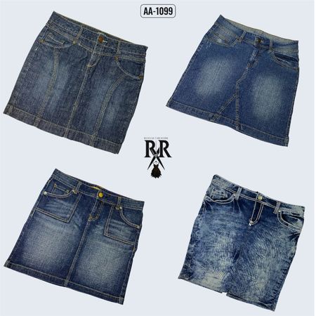 Y2K IT Girl Denim Midi Mix Skirts (AA-1099)