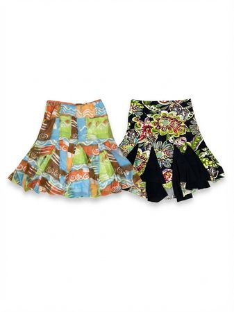 (FV-1935) Y2K Boho Floral & Abstract Skirts Bundle | Vintage 2000s Indie Fairycore Collection