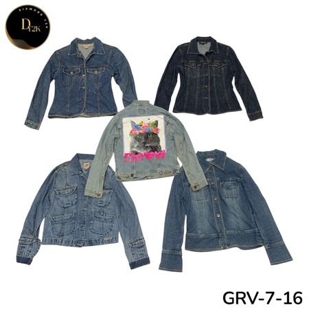 Women’s Denim Jacket – Premium Y2K Vintage Style Classic Outerwear (GRV-7-16)