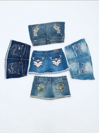 Wholesale Y2K Summer Drop | Embellished Denim Mini Skirts(VM-47)