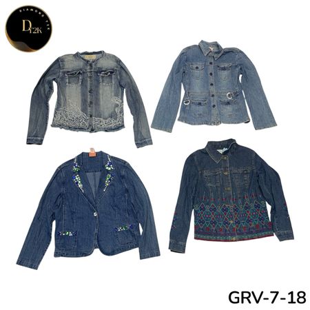 Women’s Denim Jacket – Premium Y2K Vintage Style Classic Outerwear (GRV-7-18)