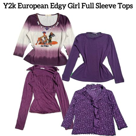 Y2K European Edgy Girl Printed Full Sleeves Tops  TY-069