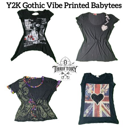 Y2K Gothic Vibe Printed Babytees TY-070