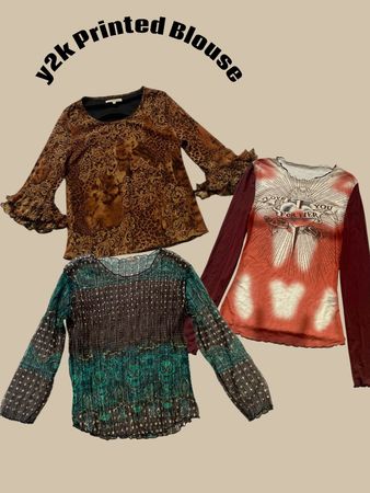 y2k printed Blouse