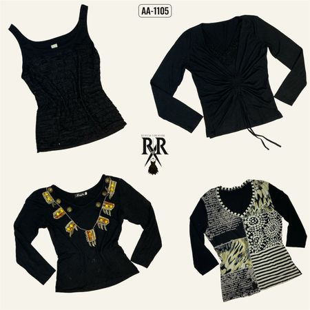 Y2K Black Rave Mix Tops (AA-1105)