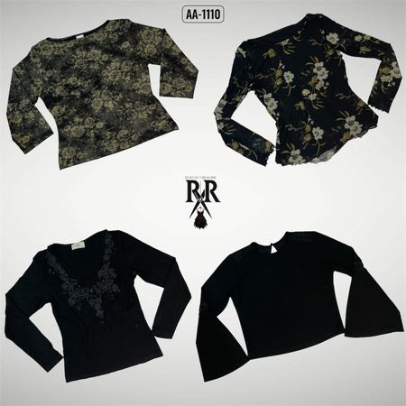 Y2k Black Gothic Full Sleeve Tops (AA-1110)