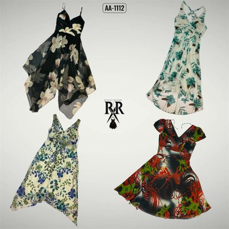 Y2k Floral Print Mix Dresses (AA-1112)