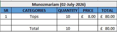 Custom handpick Munozmariam 10 Pieces (01-July-2026)