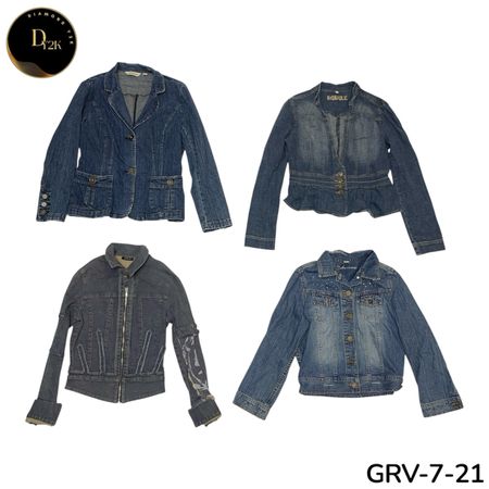 Women’s Denim Jacket – Premium Y2K Vintage Style Classic Outerwear (GRV-7-21)