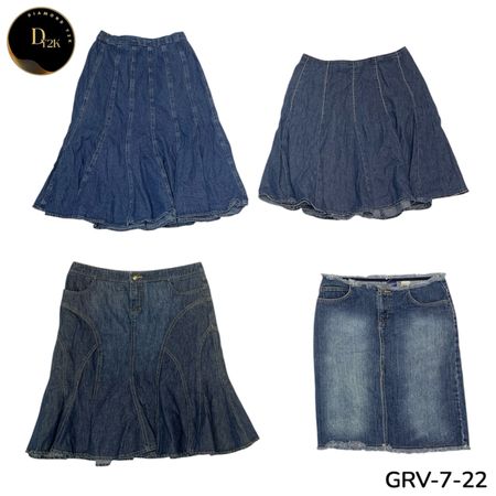 Women’s Denim Long Skirt – Premium Y2K Vintage Style Maxi Skirt (GRV-7-22)