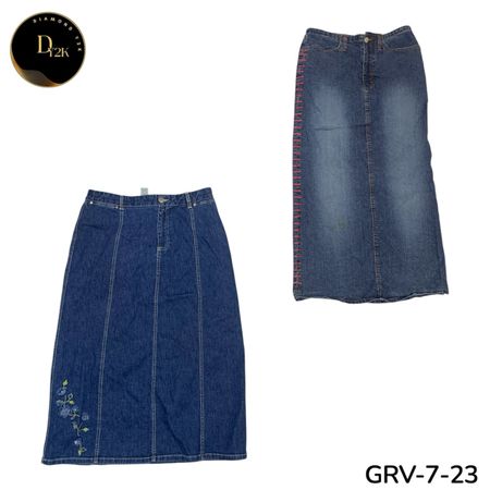 Women’s Denim Long Skirt – Premium Y2K Vintage Style Maxi Skirt (GRV-7-23)
