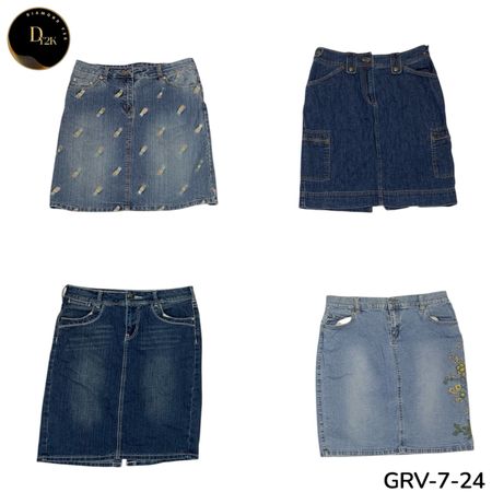 Women’s Denim Long Skirt – Premium Y2K Vintage Style Maxi Skirt (GRV-7-24)