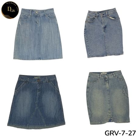 Women’s Denim Long Skirt – Premium Y2K Vintage Style Maxi Skirt (GRV-7-27)