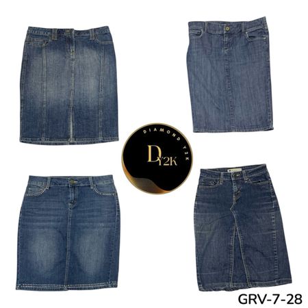 Women’s Denim Long Skirt – Premium Y2K Vintage Style Maxi Skirt (GRV-7-28)
