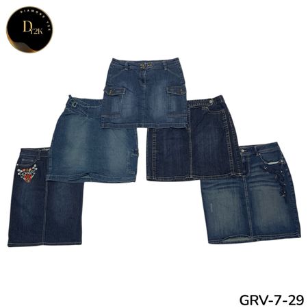 Women’s Denim Long Skirt – Premium Y2K Vintage Style Maxi Skirt (GRV-7-29)