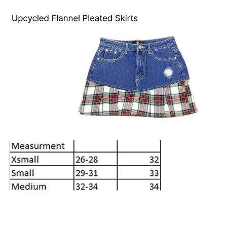 SS26 Upcycled Flannel Pleated Skirts