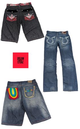 HIP-HOP JEANS AND SHORTS BRANDS INCLUDED COOGI,BIG STAR,ETC