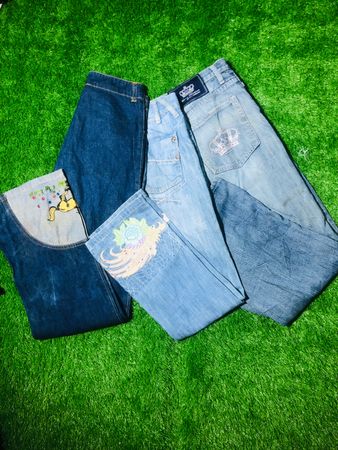 Y2k Embellished and Embroided flare jeans