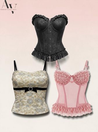 Lace, Satin & Boned Corset Bundle