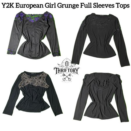 Y2K European Girl Grunge Full Sleeves Tops TY-074