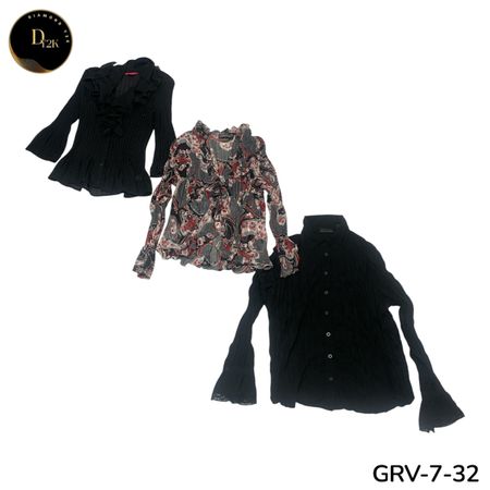 Women’s Long Sleeve Blouse – Premium Y2K Vintage Style Casual Top  (GRV-7-32)