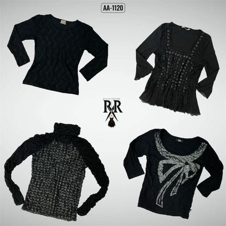 Y2k Black Gotchic Girl Full Sleeves Tops (AA-1120)