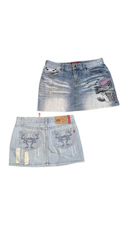 Y2k micro mini denim skirts