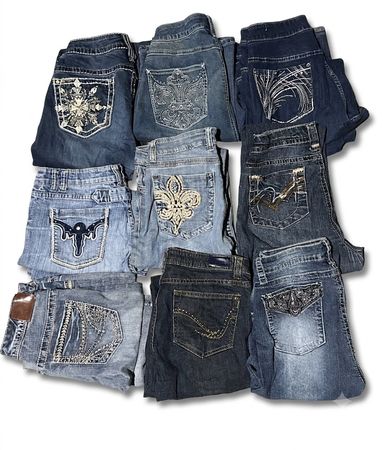 Unbranded y2k Bootcut with good embroidery Bundles No.33