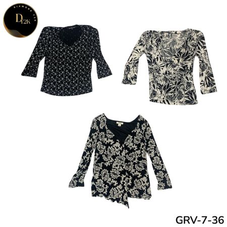 Women’s Long Sleeve Blouse – Authentic Y2K Vintage Fashion Shirt  (GRV-7-36)