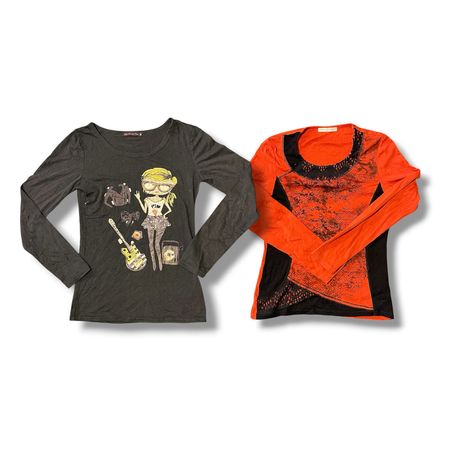 Women printed y2k vintage top