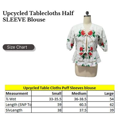 SS26 Upcycled Table Cloths half SLV blouse