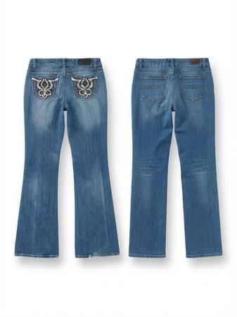 (FV-1955) Y2K Boyfriend Flared Denim Jeans
