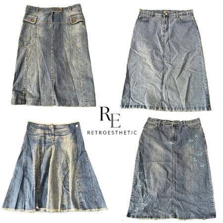 Y2K NYC IT GIRL DENIM MAXI SKIRTS RE-3463