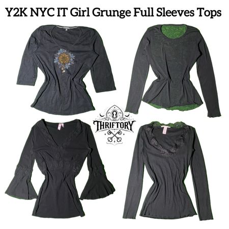 Y2K NYC IT Girl Grunge Full Sleeves Tops TY-077