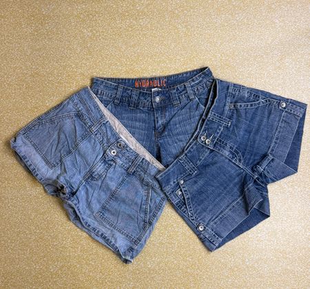 TH# 243 Vintage Y2K Denim Shorts | Low Rise Women’s Shorts | 2000s Aesthetic Streetwear