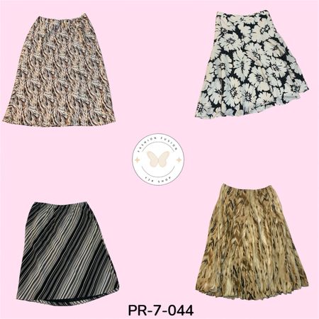 Y2K Printed Poly Skirt Bundle – Trendy Vintage Patterns Collection (PR-7-044)